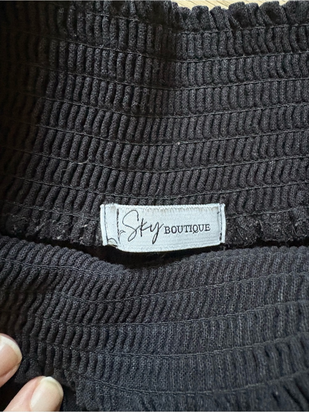 Wide Leg Black Elastic Waist Linen Pants - Picture 5 of 6